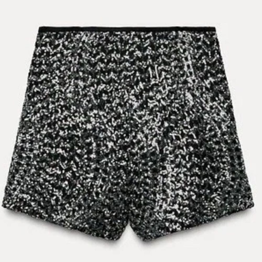 ZARA SEQUIN SHORTS WITH A HIGH WAIST S NWT - Picture 8 of 10